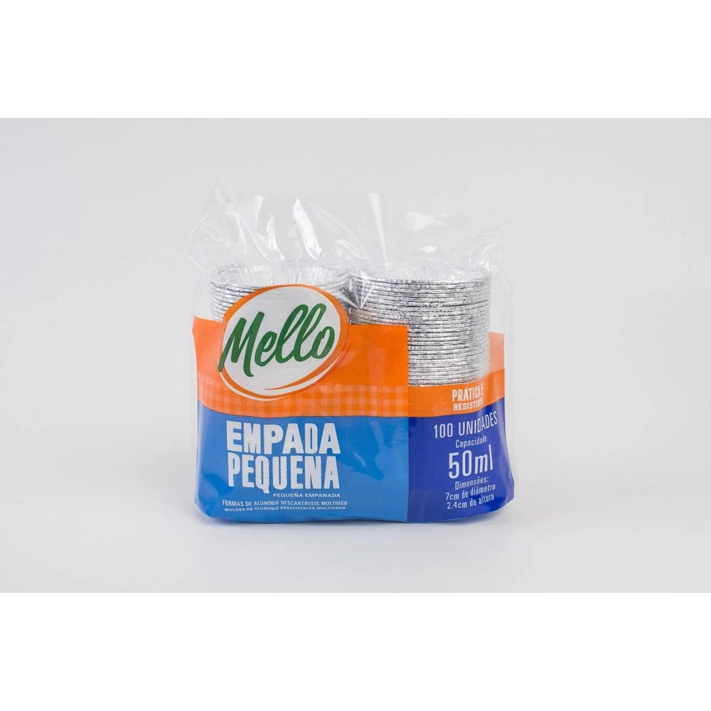 Kit C/5 Pct Forma De Aluminio Empada Pequena 50 Ml. C/100 Un. (Mello)