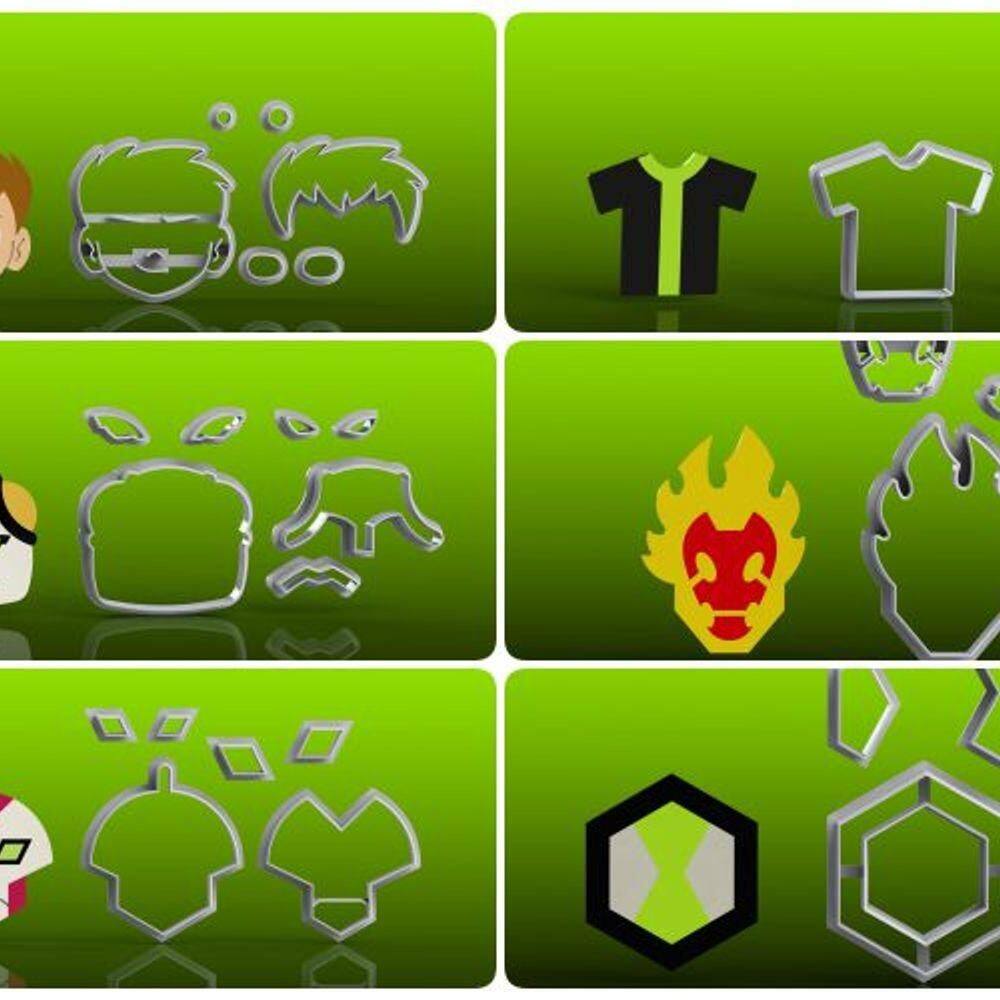 Cortador Ben 10 Kit 6 Modelos Tamanho 6cm