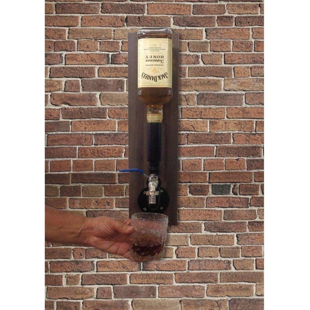 Dispenser Pingometro Parede Dosador Serve Bebidas Whisky Bar Adega Estilo Industrial Preto Laca