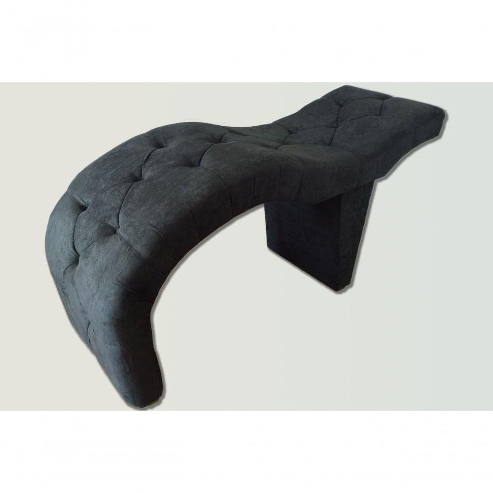 Maca De Atendimento Preta Curva 60 Cm Largura Tecido Suede