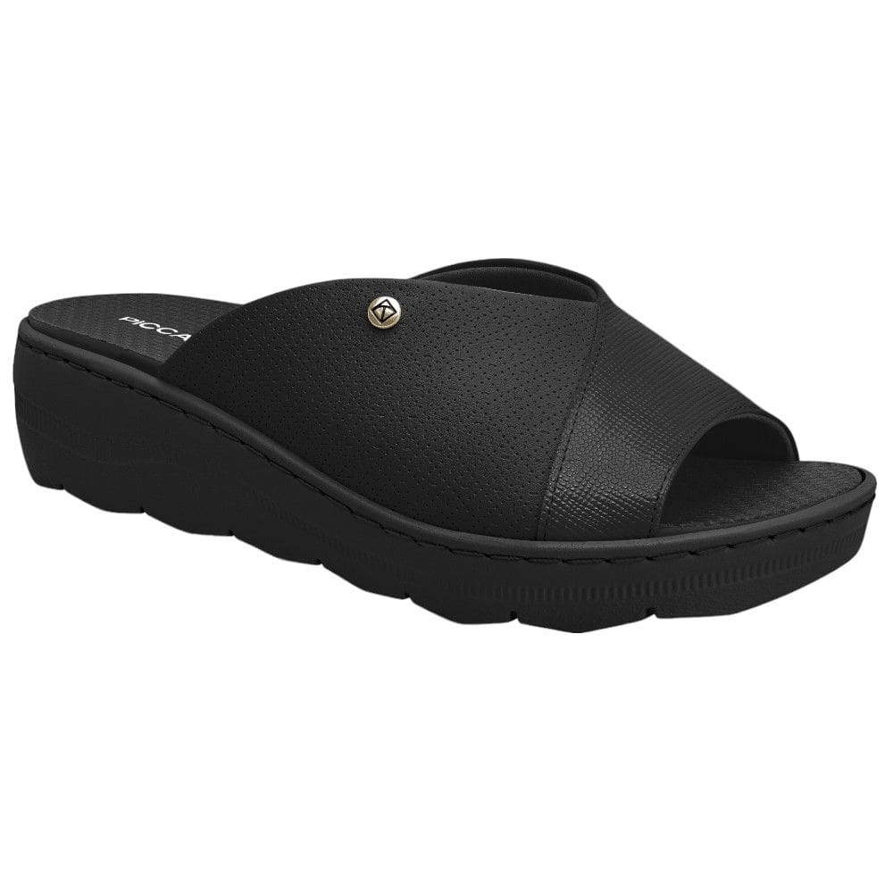 Tamanco Piccadilly Spa Wide Fit 568056-8 Feminino - Preto