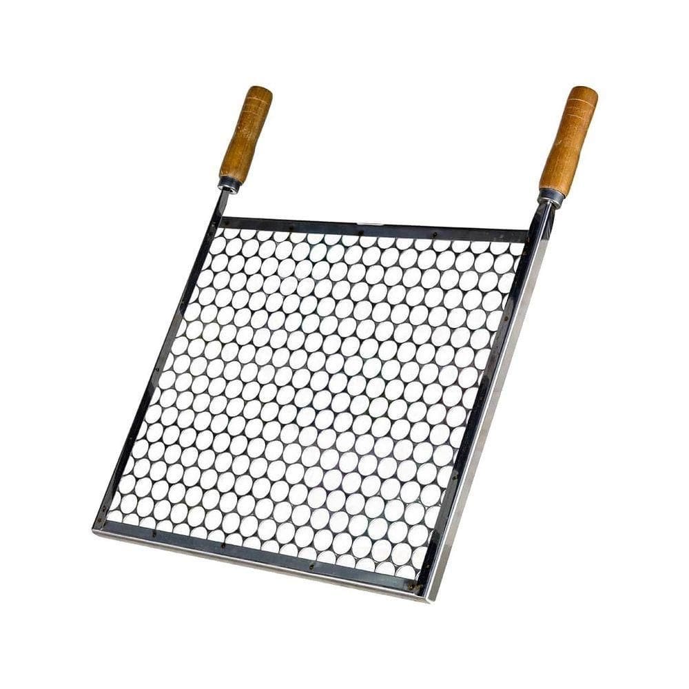 Grelha Retangular Inox Tela Moeda Para Churrasqueira 50x40cm