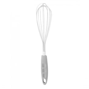 Batedor De Ovos Fouet Inox Cabo Plástico Cinza 30,5Cm - Lyor