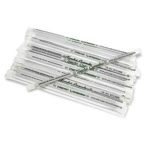Canudos De Papel Biodegradáveis Embalados Individualmente Branco C/ 100