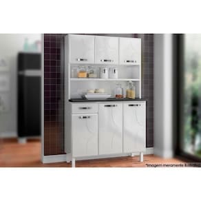 Cozinha Compacta Rubi Smart C/6 Portas E 1 Gaveta 105cm Branco - Telasul