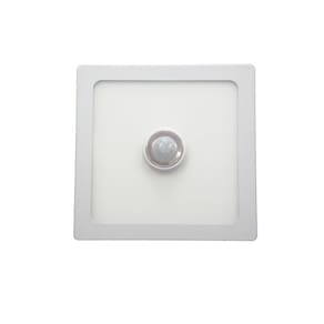 Painel Led Sobrepor 18w Quadrada Branco Quente 3000k Com Sensor De Presença