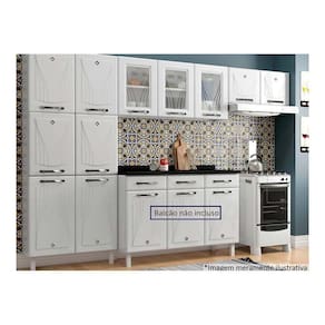 Cozinha Compacta Star New 3 Peças (2 Armários + 1 Paneleiro) Cpt106 Branco - Telasul