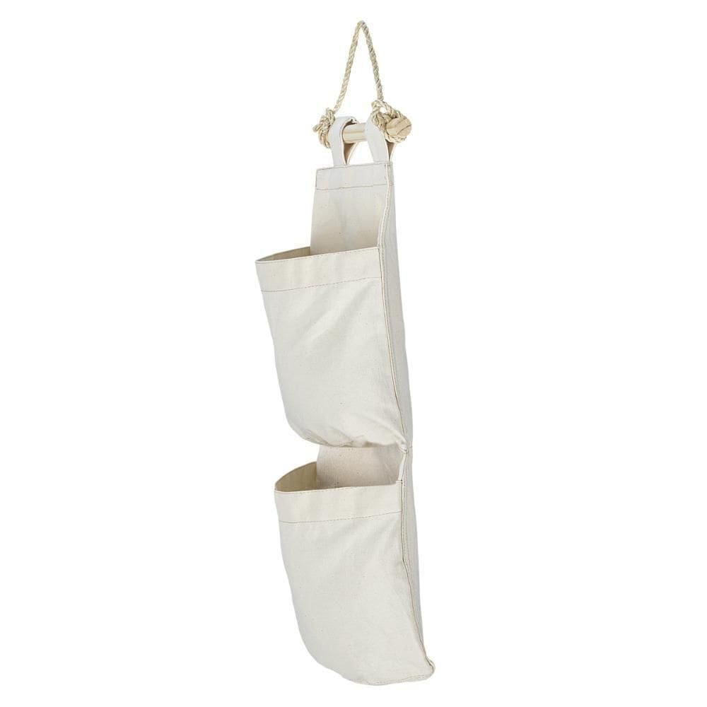 Organizador Tramontina Em Lona Natural Com 2 Bolsos E Corda Para Pendurar