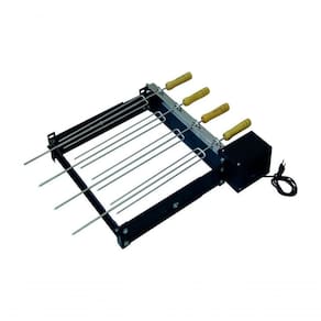 Kit Giratório Baixo Para Churrasqueira Com 04 Espetos Bivolt