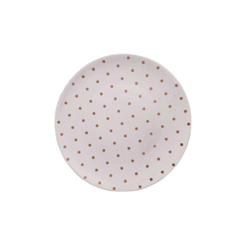 Prato Sobremesa Porcelana Wish Golden Poa Home Design - Dec03236