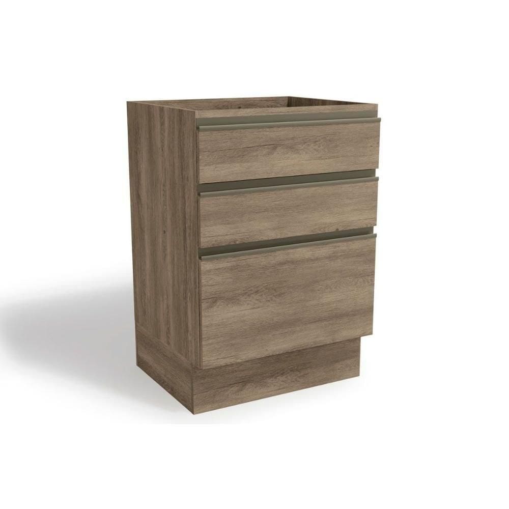 Balcão De Cozinha Maxxi G743 3 Gavetas S/ Tampo 60cm Nogal - Kappesberg