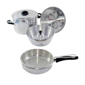 Conjunto Panela A Vapor Banho Maria 4x1 E Frigideira Cesto