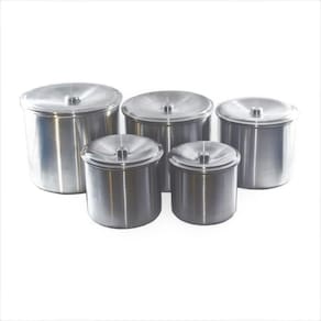 Kit Jogo Porta Mantimentos Lata Alumínio Fosco 5 Peças