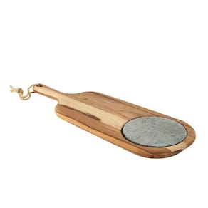 Tabua Para Queijos Tramontina Provence Em Teca Com Cabo E Pedra 48x19 Cm - 10239735 Madeira