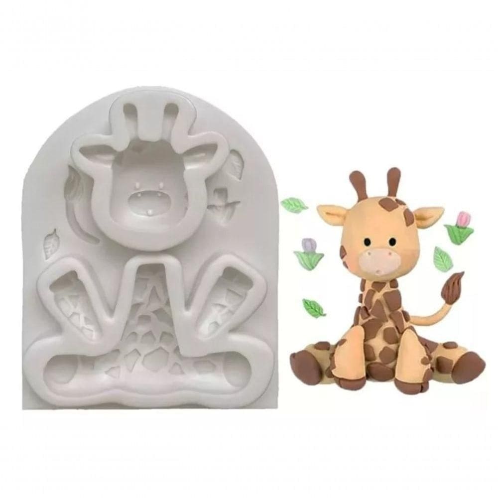 Molde Silicone Safari Girafa Cute