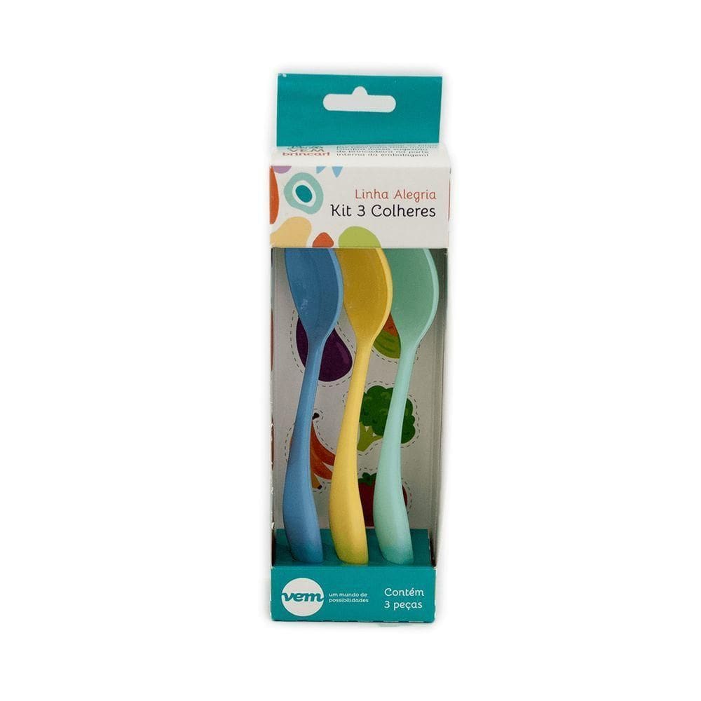 Kit Colher Dolce Vem Verde-azul-amarelo Pp Linha Alegria