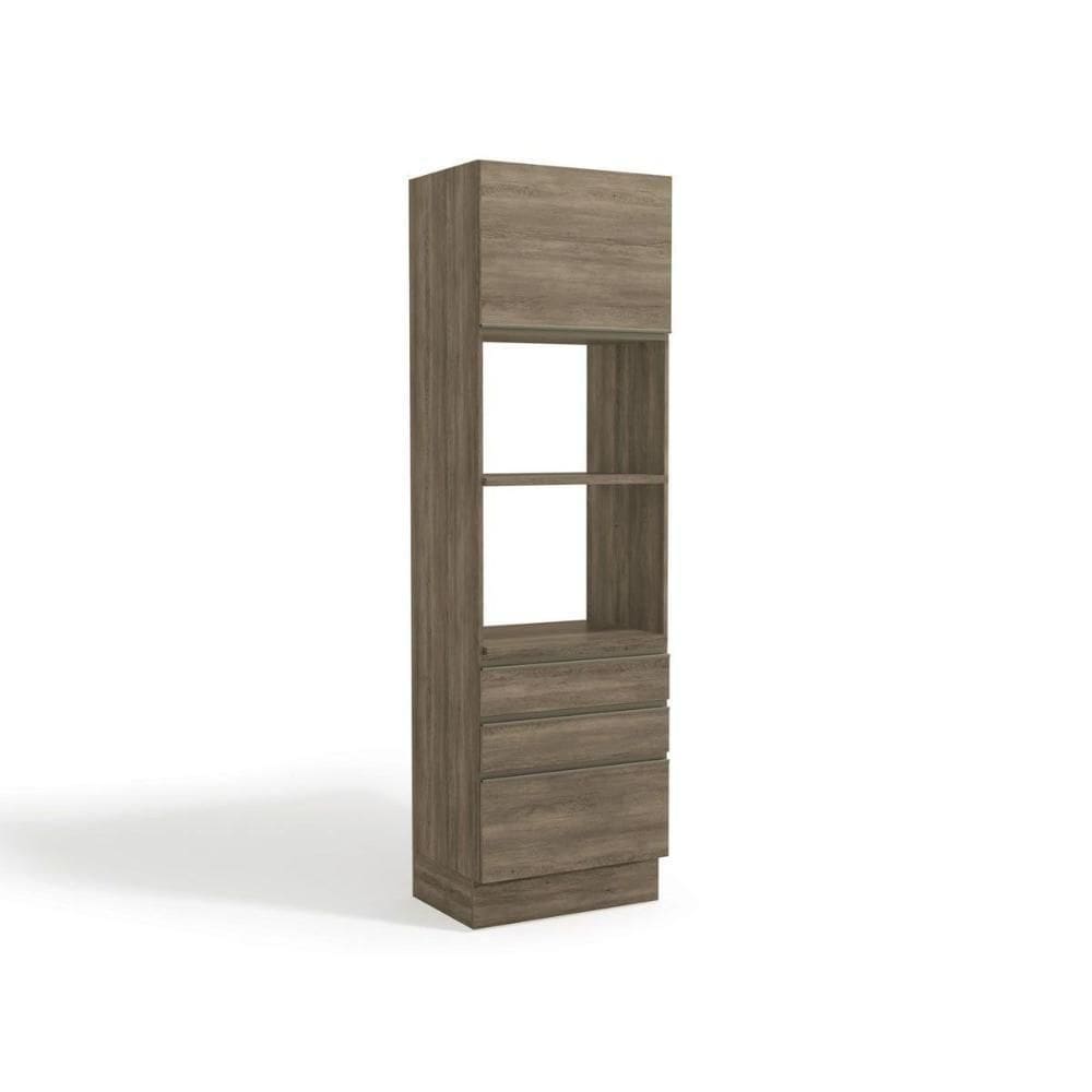 Paneleiro De Cozinha Maxxi G750 1 Porta E 3 Gavetas 70cm Nogal - Kappesberg
