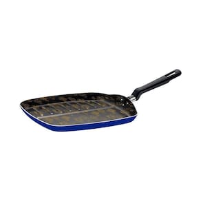 Frigideira Bistequeira 26cm Tramontina Azul Groovy Breakfast Alumínio Antiaderente Starflo
