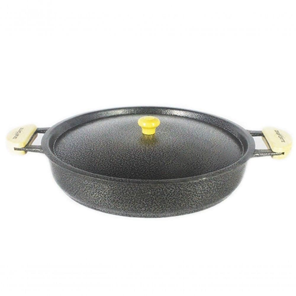 Frigideira Alumínio Craqueada Alça Meia Lua 40Cm Preto