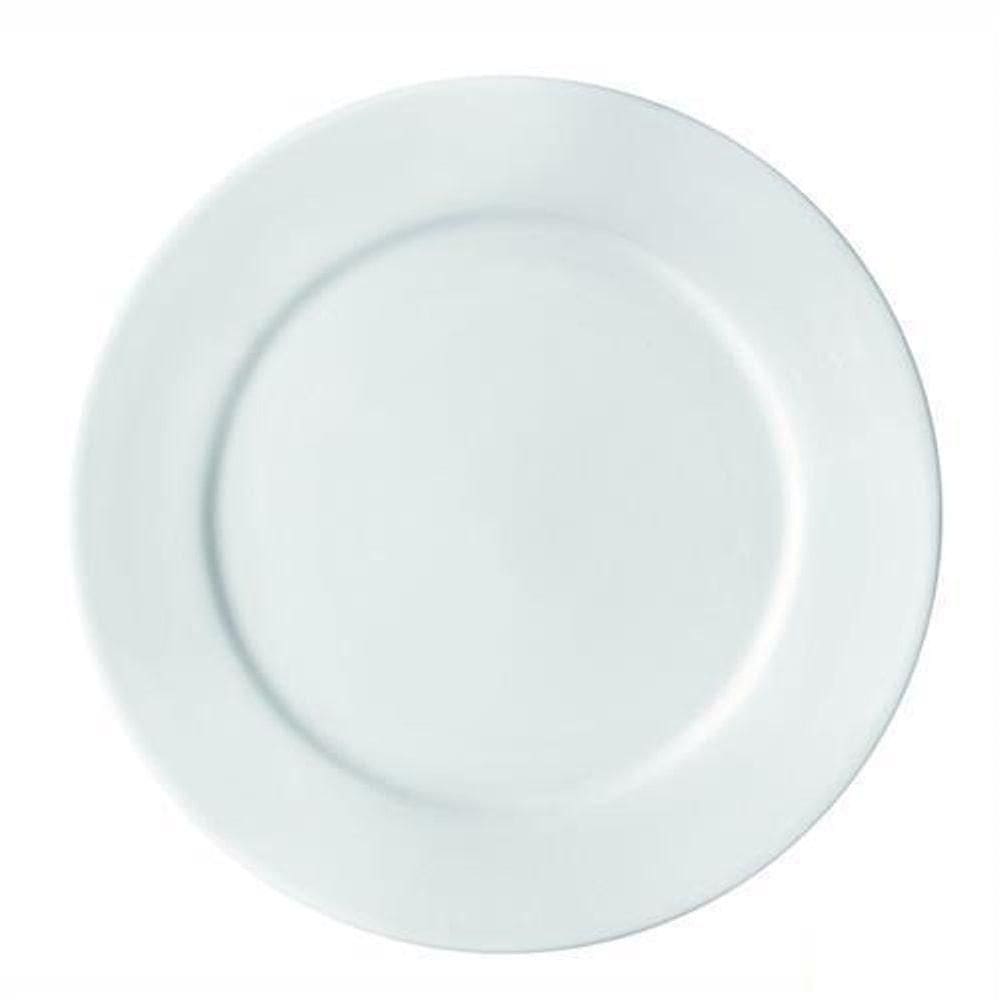 Kit 4 Pratos Raso Porcelana 24,5 Cm Bar Hotel Germer