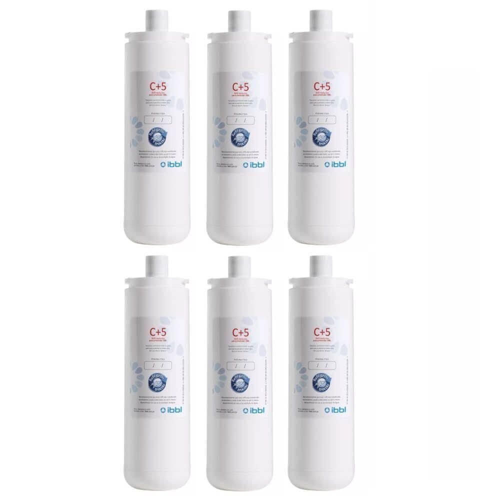 Kit 6 Refil Filtro Purificador Ibbl C+5 Fr600 Expert Evolux Cor Branco