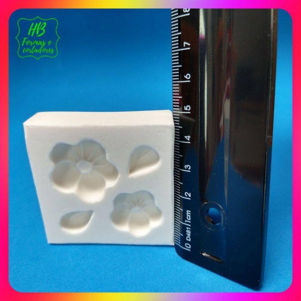 Molde Silicone 2 Flores Gordinhas