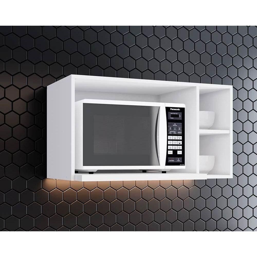 Armário Aéreo Cozinha Modulado Americana P/ Micro-ondas Branco - Henn