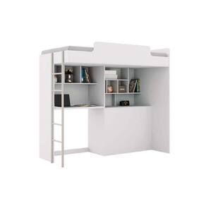 Beliche Office New (cama+bancada+baú+nicho+prateleiras) Branco - Santos Andirá