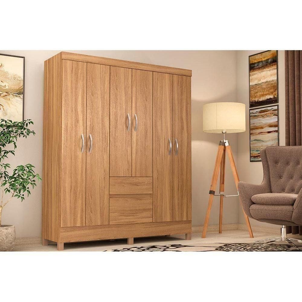 Guarda Roupa 6 Portas E 2 Gavetas Flash Ii Amêndola - Demóbile