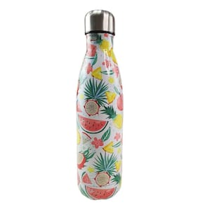 Garrafa Termica Estampada Flores Frutas Aço Inox Floral Florido 500ml Agua Gelada Squeeze Academia