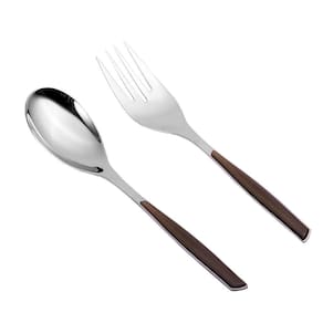 Garfo E Colher Salada 2 Peças Grande Tabaco Glamour Bugatti