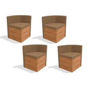 Kit 4 Cadeiras 4cad800 4 Un Freijó Suede Caramelo