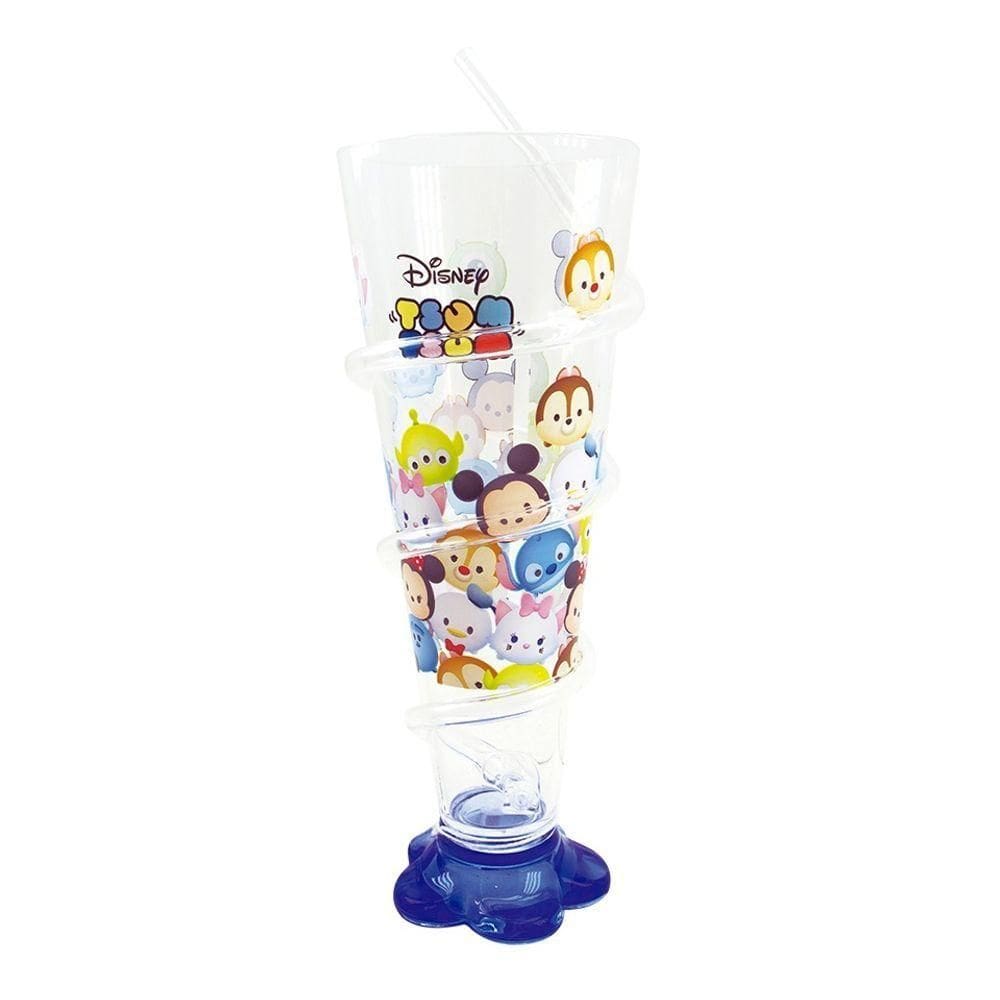 Copo Cone Azul Com Canudo Mickey & Minnie 250ml - Disney