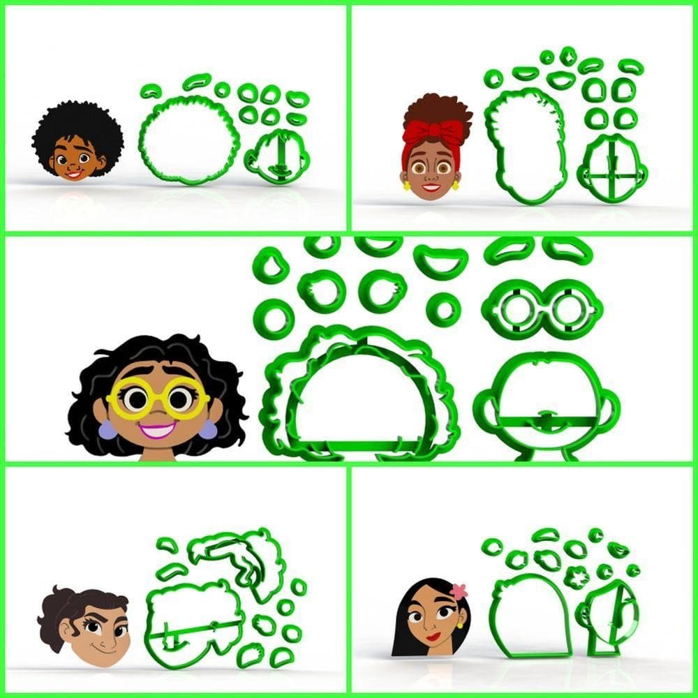 Cortador Encanto - Kit 5 Personagens Modulares 5 Cm