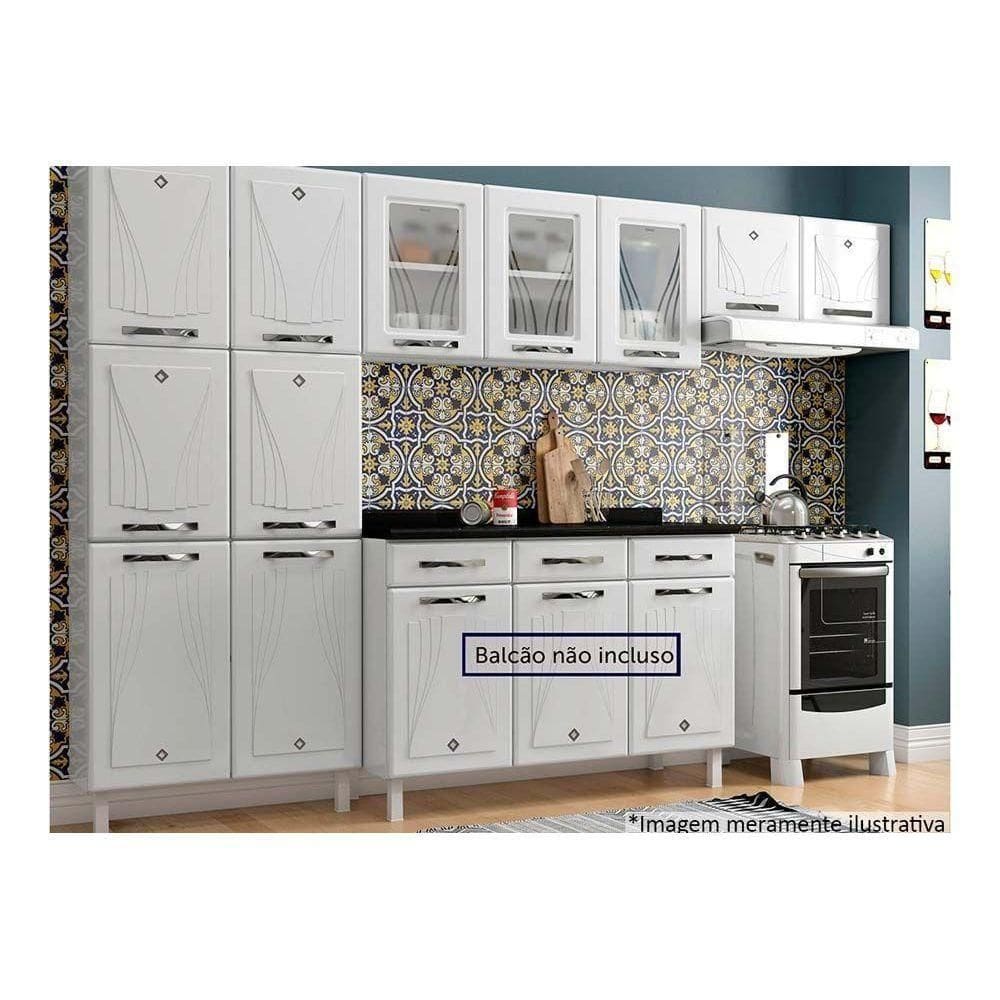 Cozinha Modulada Telasul Star New 3 Peças (2 Armários + 1 Paneleiro) Cpt106 Branco