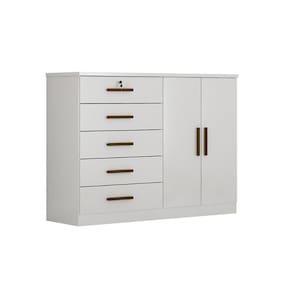 Cômoda Casal Space C/ 2 Portas E 5 Gavetas Branco - Novo Horizonte