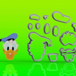 Cortador Pato Donald Modular Tamanho 6cm