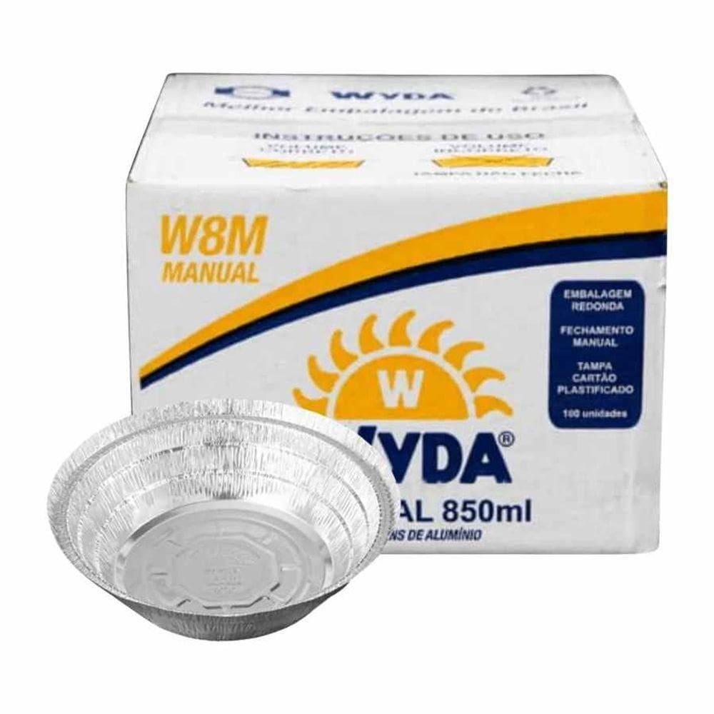 Marmitex Alumínio Manua Wydal N.8 W8pm Com 100 Unid