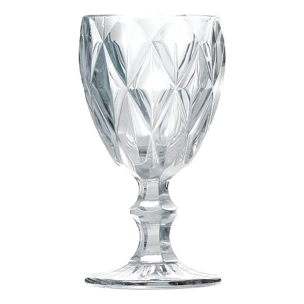 Taça De Vidro Diamond Diamante Transparente 300ml água Class Home