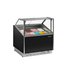 Expositor De Sorvete Gesg12 Gelopar Freezer Preto Com Cubas 220v