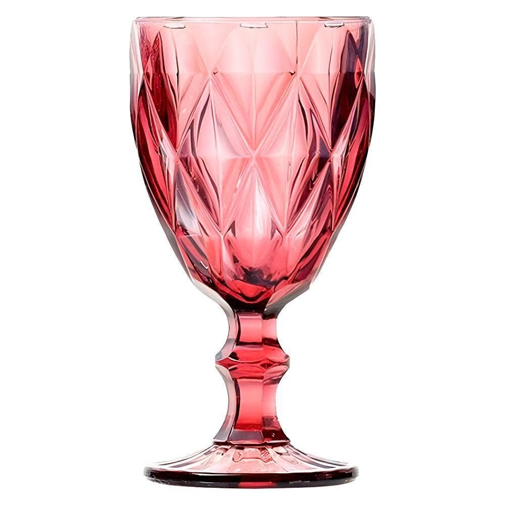 Taça De Vidro Diamond Diamante Rosa Lilás 300ml água Class Home
