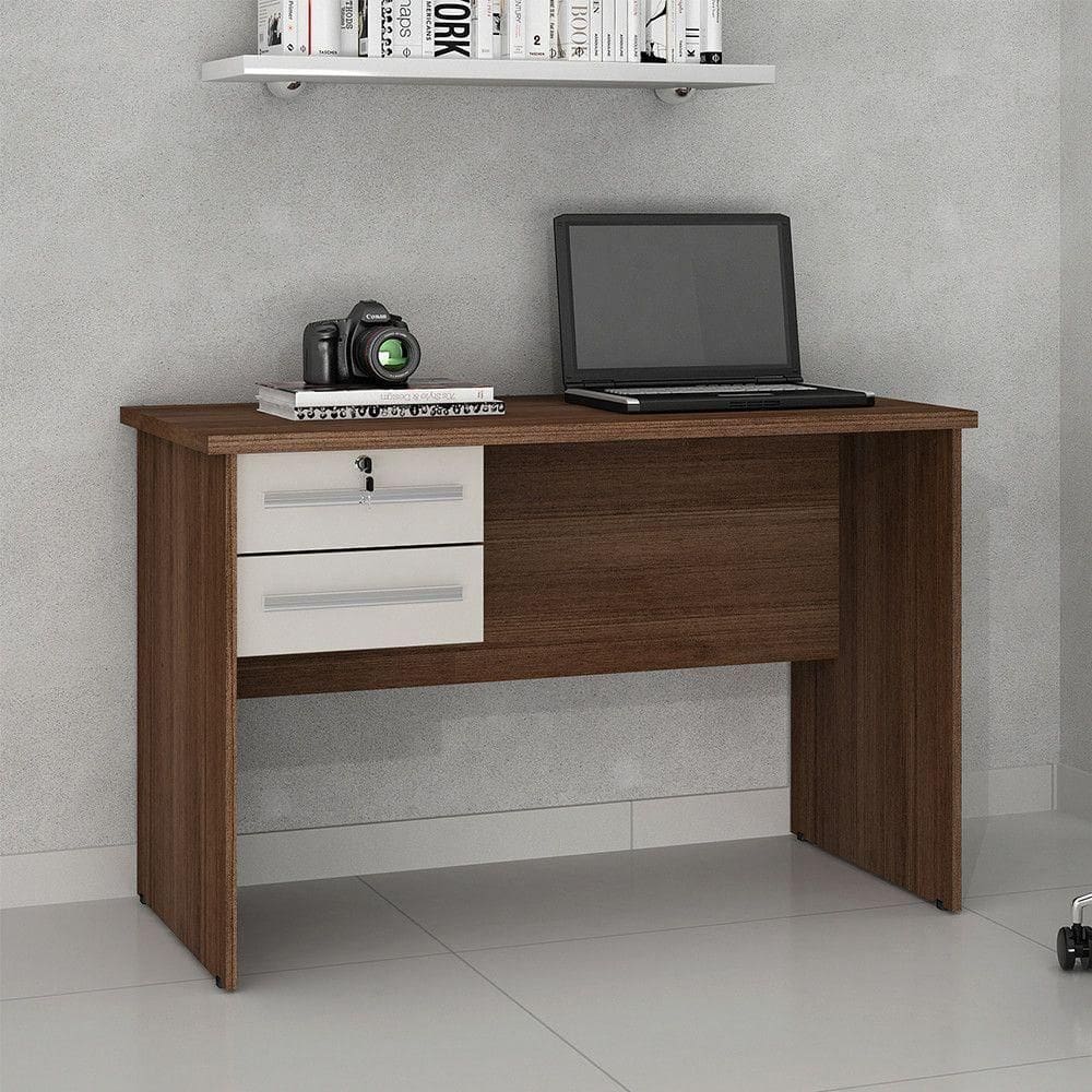 Mesa Para Computador 2 Gavetas Byte Valdemóveis Chocolate/off White