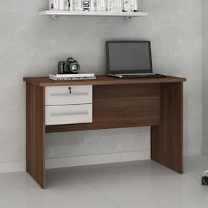 Mesa Para Computador 2 Gavetas Byte Valdemóveis Chocolate/off White
