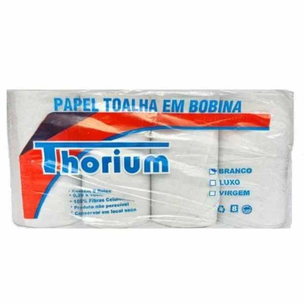 Papel Toalha Bobina Branco 25x50 Com 8 Rolos Thorium