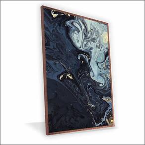Quadro Marmorizado Chique Canvas Sem Vidro Tamanho-moldura 70x50 Caixa Cor Madeira