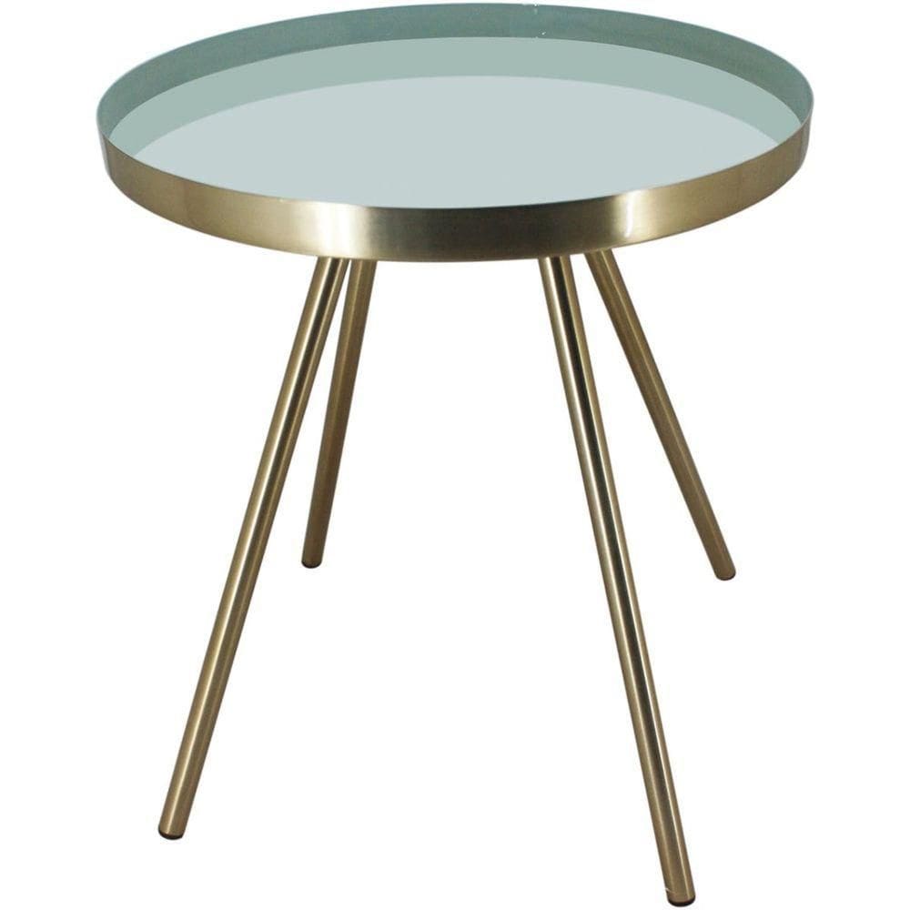 Grambello Mesa Lateral 42X35X35Cm Metal Cinza