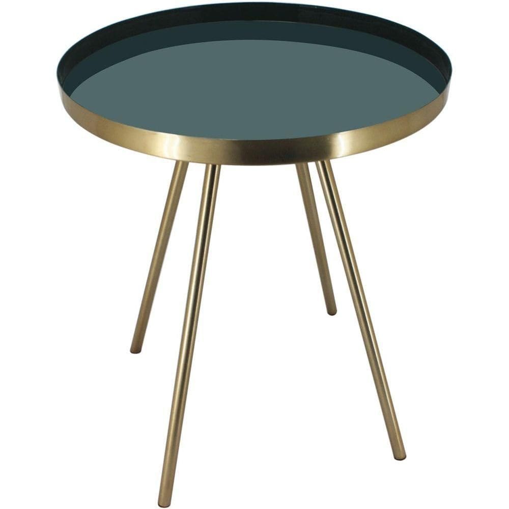 Grambello Mesa Lateral 48X40X40Cm Metal Verde