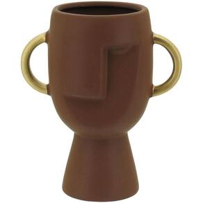 Pasco Vaso 18X15X9Cm Cerâmica Marrom