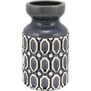 Hue Vaso 26X15X15Cm Cerâmica Cinza