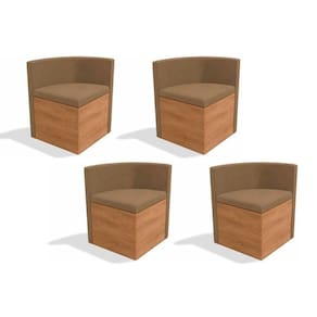 Kit 4 Cadeiras 4cad800 4 Un Nogal Suede Caramelo